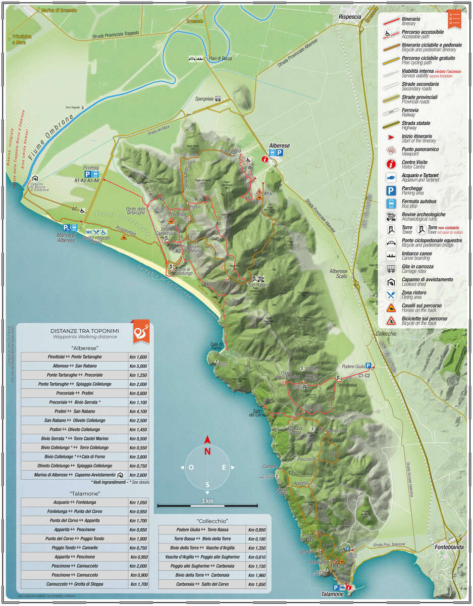 mappa parco maremma